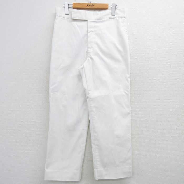 W31★古着 ワーク パンツ メンズ 90年代 90s USA製 白 ホワイト 25mar08 中古 ボトムス ロング