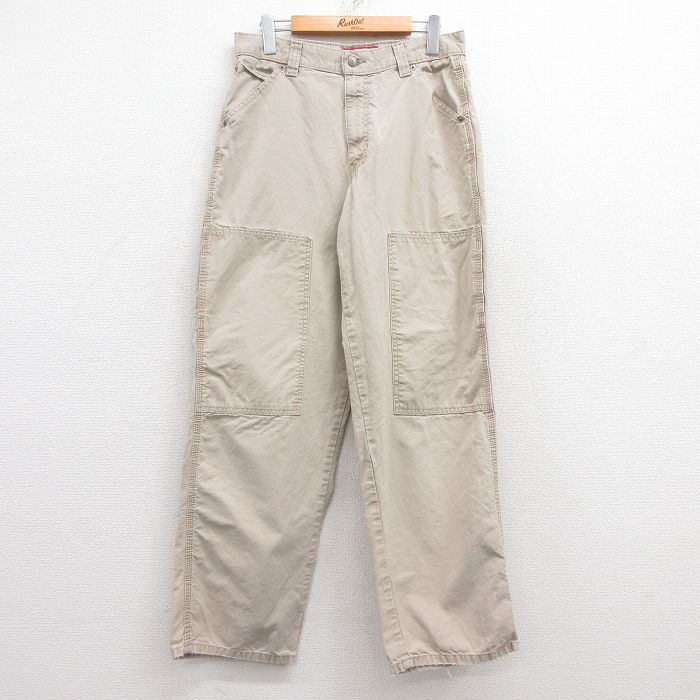 W30★古着 オールドネイビー OLD NAVY パンツ メンズ 00年代 00s ダブルニー コットン ベージュ カーキ 25mar08 中古 ボトムス ロング
