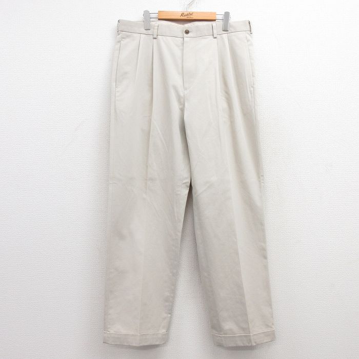 W36★古着 ブルックスブラザーズ BROOKS BROTHERS ブランド チノ パンツ チノパン メンズ 00年代 00s コットン ベージュ カーキ 25mar08 中古 ボトムス ロング