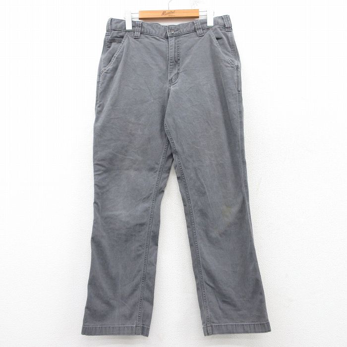 W33★古着 カーハート Carhartt パンツ メンズ ダック地 グレー 25mar10 中古 ボトムス ロング