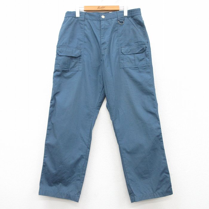 W35★古着 HABAND ベイカー ブラッシュ パンツ メンズ リップストップ 紺 ネイビー 25mar10 中古 ボトムス ロング