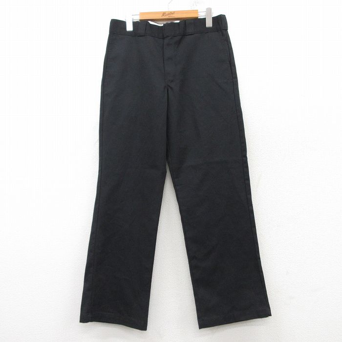 W32★古着 ディッキーズ Dickies ワーク パンツ メンズ 874 黒 ブラック 25mar10 中古 ボトムス ロング