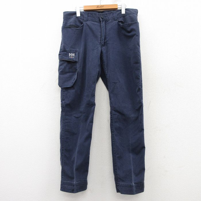 W35★古着 ヘリーハンセン ワーク パンツ メンズ 紺 ネイビー 25mar10 中古 ボトムス ロング