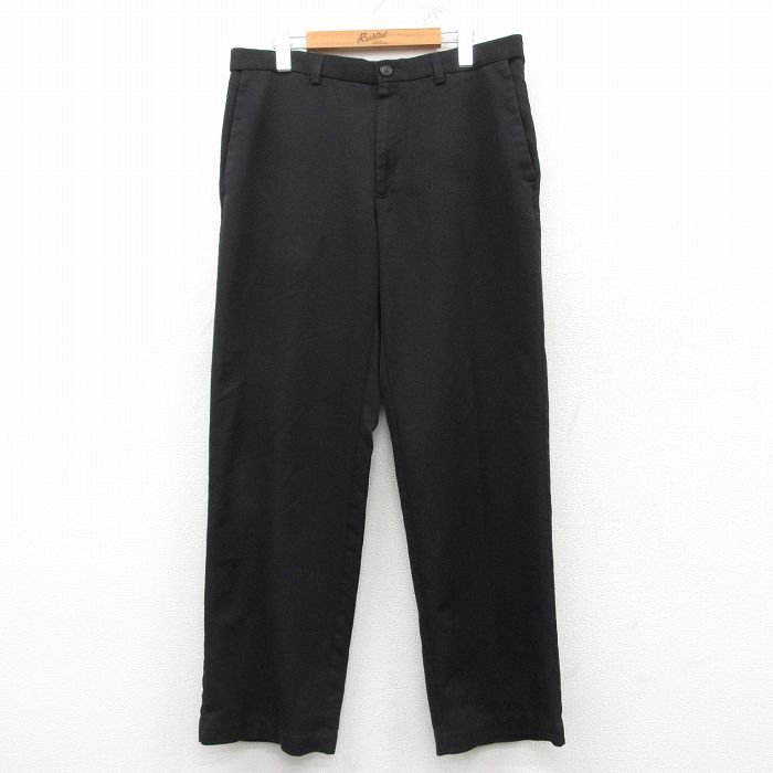W36★古着 パンツ メンズ 黒 ブラック 25mar10 中古 ボトムス ロング