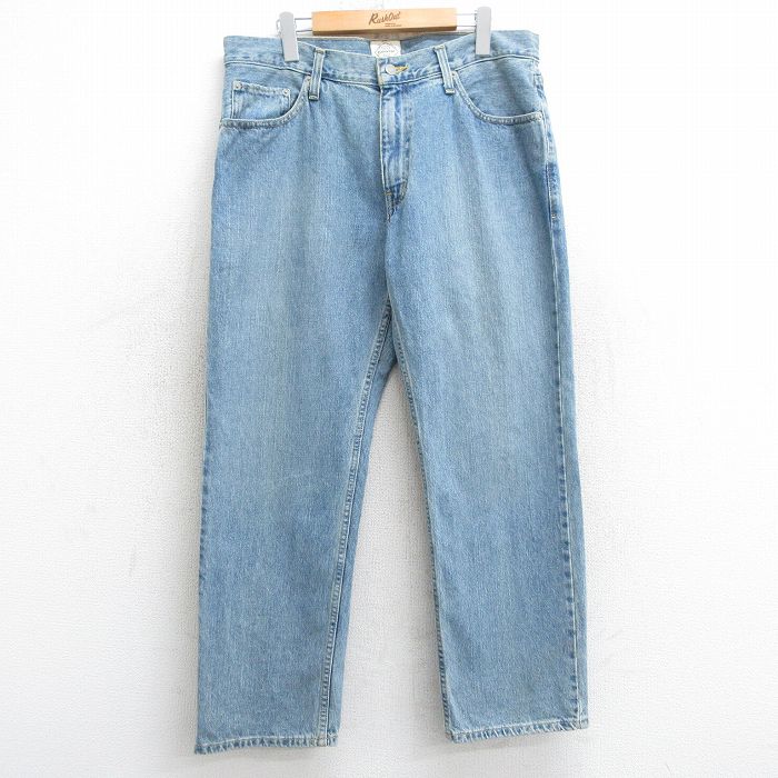 W36★古着 セントジョンズベイ ジーンズ メンズ コットン 紺 ネイビー デニム 25mar10 中古 ボトムス ジーパン Gパン ロング パンツ