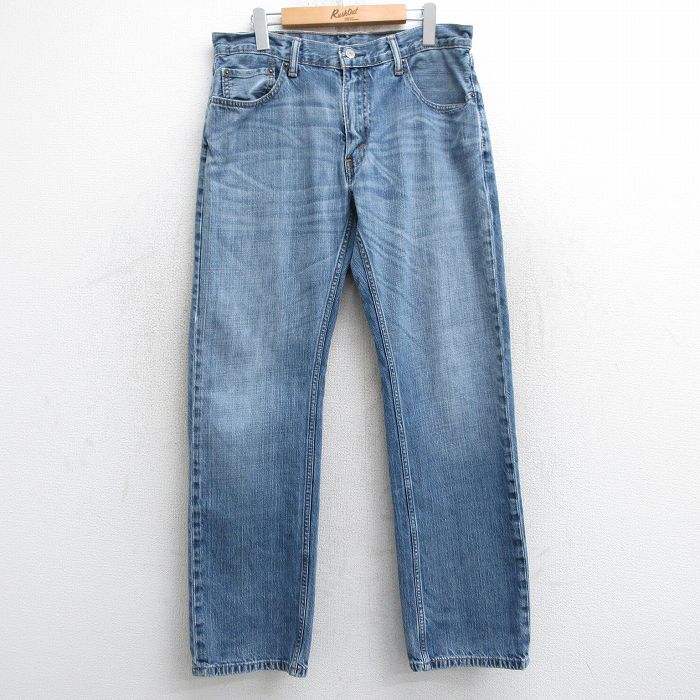 W34★古着 リーバイス Levis 559 ジーンズ メンズ ヒゲ コットン 紺 ネイビー デニム 25mar10 中古 ボトムス ジーパン Gパン ロング パンツ