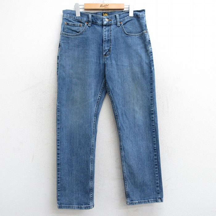 W34★古着 リー Lee ジーンズ メンズ 紺 ネイビー デニム 25mar10 中古 ボトムス ジーパン Gパン ロング パンツ