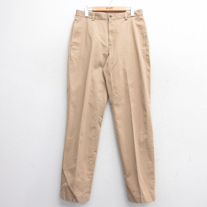 W32★古着 ブルックスブラザーズ BROOKS BROTHERS ブランド パンツ メンズ コットン ベージュ カーキ 25mar10 中古 ボトムス ロング