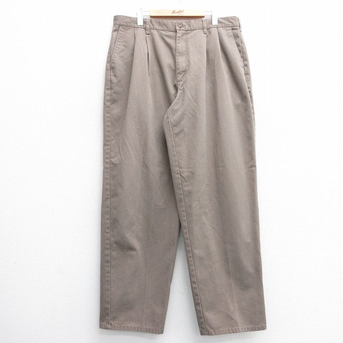 W39★古着 チノ パンツ チノパン メンズ 茶系 ブラウン 25mar10 中古 ボトムス ロング