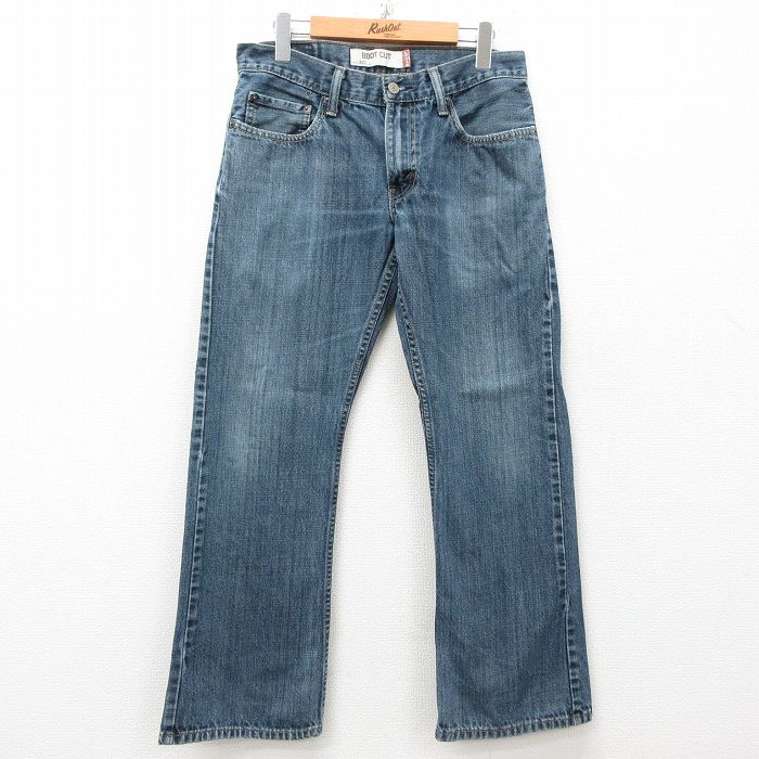 W31★古着 リーバイス Levis 527 ジーンズ メンズ フレア ブーツカット コットン 紺 ネイビー デニム 【spe】 25mar11 中古 ボトムス ジーパン Gパン ロング パンツ