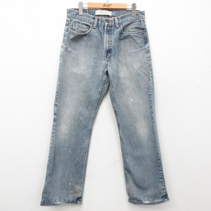 W32★古着 ギャップ GAP ジーンズ メンズ 90年代 90s コットン 紺 ネイビー デニム 25mar11 中古 ボトムス ジーパン Gパン ロング パンツ