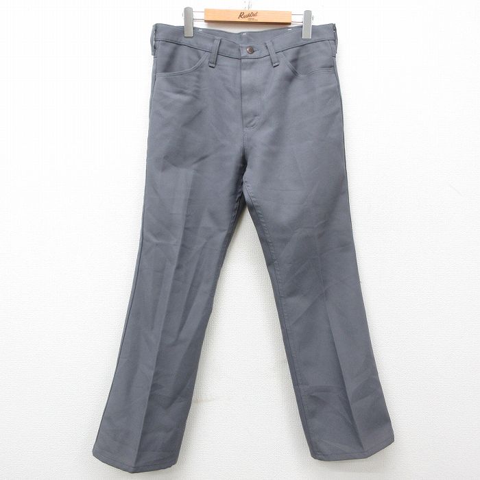 W33★古着 ラングラー Wrangler ランチャー パンツ メンズ グレー 25mar11 中古 ボトムス ロング