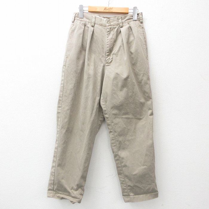 【50%OFF】W27★古着 ジェイクルー J.CREW パンツ メンズ 00年代 00s コットン ベージュ カーキ 25mar11 中古 ボトムス ロング