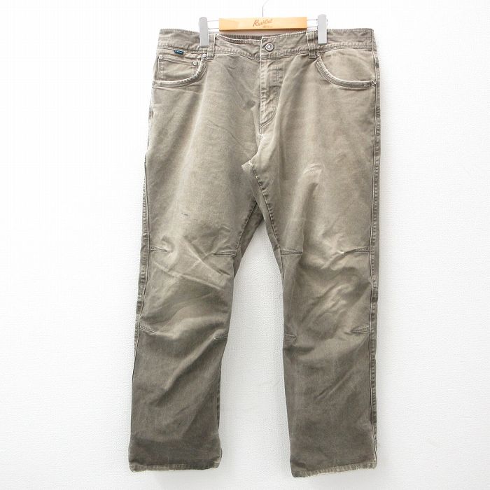 W40★古着 クール KUHL パンツ メンズ 大きいサイズ 茶系 ブラウン 25mar11 中古 ボトムス ロング
