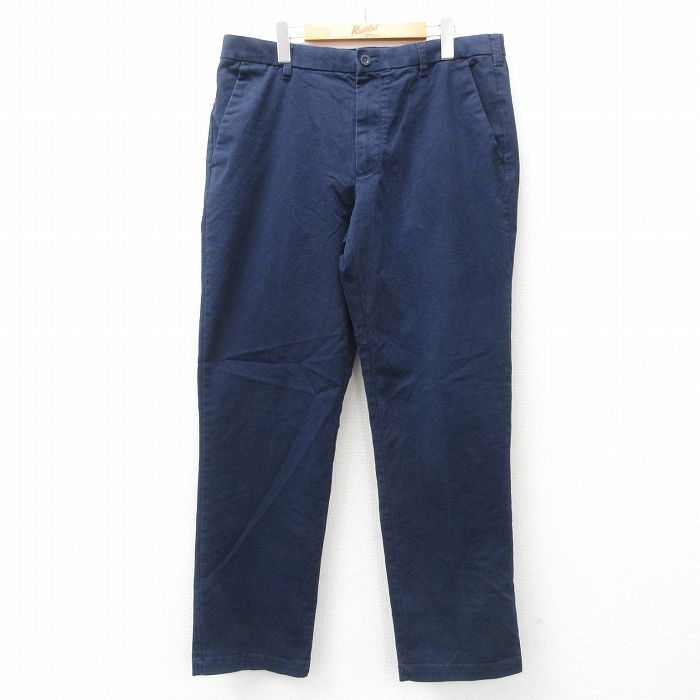 W38★古着 IZOD パンツ メンズ 紺 ネイビー 25mar11 中古 ボトムス ロング