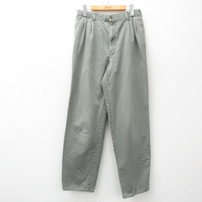 W31★古着 ドッカーズ パンツ メンズ コットン 緑 グリーン 25mar11 中古 ボトムス ロング