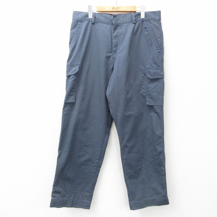 【50%OFF】W37★古着 ドッカーズ カーゴ パンツ メンズ コットン 紺 ネイビー 25mar11 中古 ボトムス ロング
