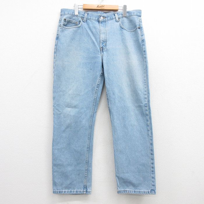 【50%OFF】W36★古着 ジーンズ メンズ コットン 紺 ネイビー デニム 25mar11 中古 ボトムス ジーパン Gパン ロング パンツ