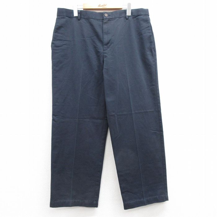 W36★古着 ドッカーズ パンツ メンズ ワンポイントロゴ 紺 ネイビー 25mar11 中古 ボトムス ロング
