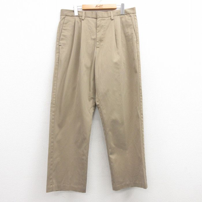 W34★古着 ドッカーズ スラックス パンツ メンズ コットン ベージュ系 カーキ 25mar11 中古 ボトムス ロング
