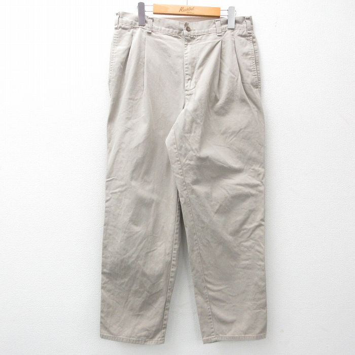 W34★古着 ドッカーズ パンツ メンズ 90年代 90s USA製 ベージュ カーキ 25mar12 中古 ボトムス ロング