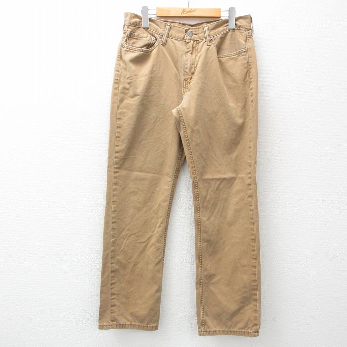 W33★古着 リーバイス Levis 514 パンツ メンズ コットン 濃ベージュ カーキ 25mar12 中古 ボトムス ロング