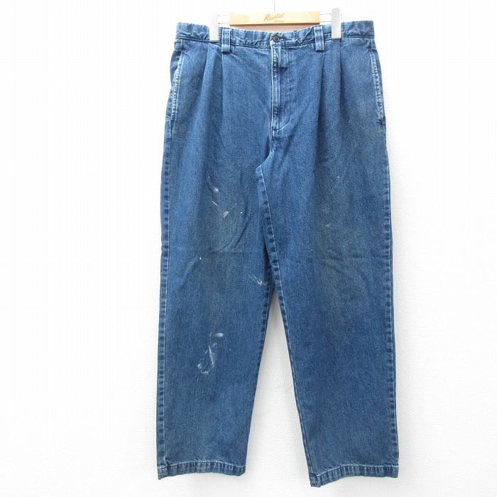 W36★古着 ドッカーズ ジーンズ メンズ 00年代 00s コットン 紺 ネイビー デニム 【spe】 25mar12 中古 ボトムス ジーパン Gパン ロング パンツ