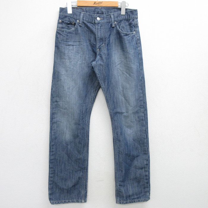 W30★古着 リーバイス Levis 514 ジーンズ メンズ 紺 ネイビー デニム 25mar12 中古 ボトムス ジーパン Gパン ロング パンツ