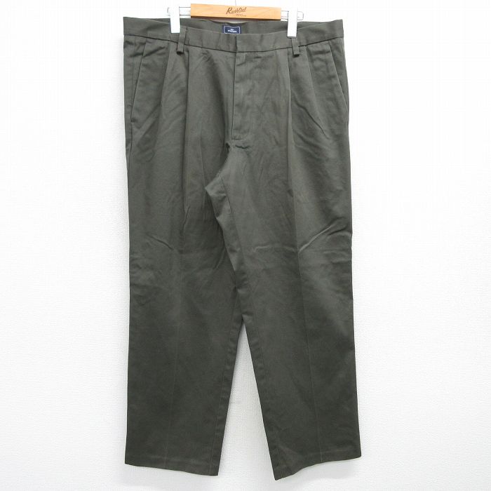 W38★古着 ドッカーズ パンツ メンズ コットン 緑系 グリーン 25mar12 中古 ボトムス ロング