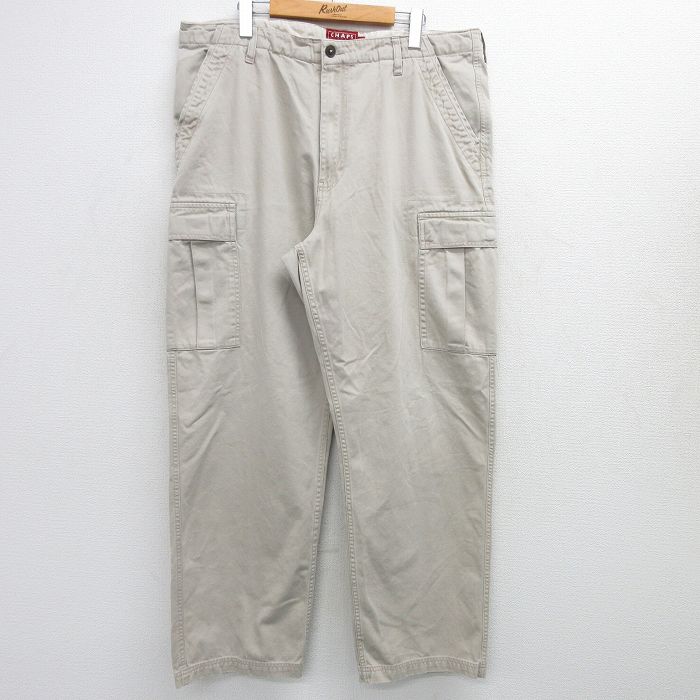 W37★古着 チャップス カーゴ パンツ メンズ コットン ベージュ カーキ 25mar12 中古 ボトムス ロング