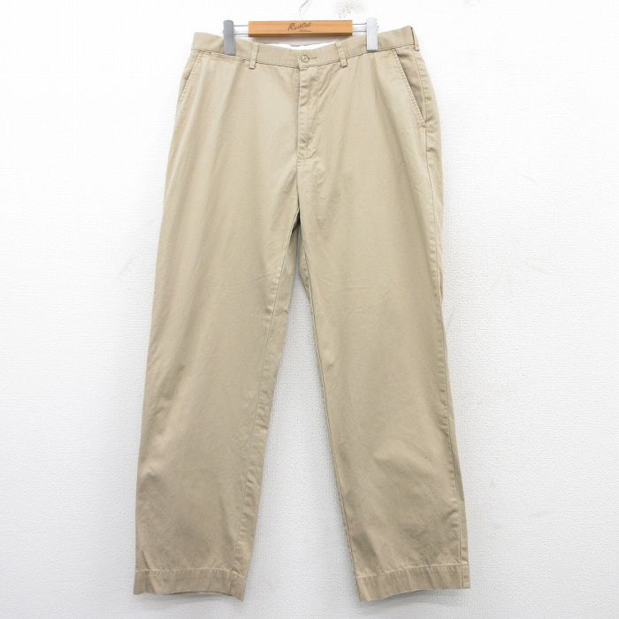 W34★古着 ラルフローレン Ralph Lauren ブランド チノ パンツ チノパン メンズ 90年代 90s コットン ベージュ系 カーキ 25mar12 中古 ボトムス ロング