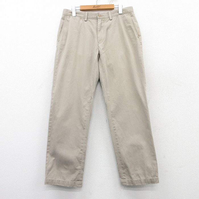 W33★古着 ラルフローレン Ralph Lauren ブランド チノ パンツ メンズ コットン ベージュ系 カーキ 25mar12 中古 ボトムス ロング