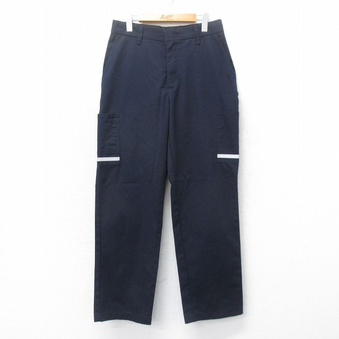 W32★古着 ワーク カーゴ パンツ メンズ フェデックス FedEX リフレクター 紺他 ネイビー 25mar12 中古 ボトムス ロング