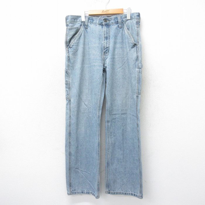 W34★古着 FADED GLORY ペインター パンツ メンズ 紺 ネイビー デニム 25mar12 中古 ボトムス ロング