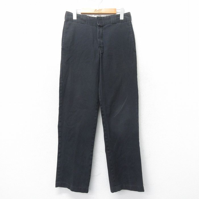 W31★古着 ディッキーズ Dickies ワーク パンツ メンズ 874 黒 ブラック 25mar12 中古 ボトムス ロング