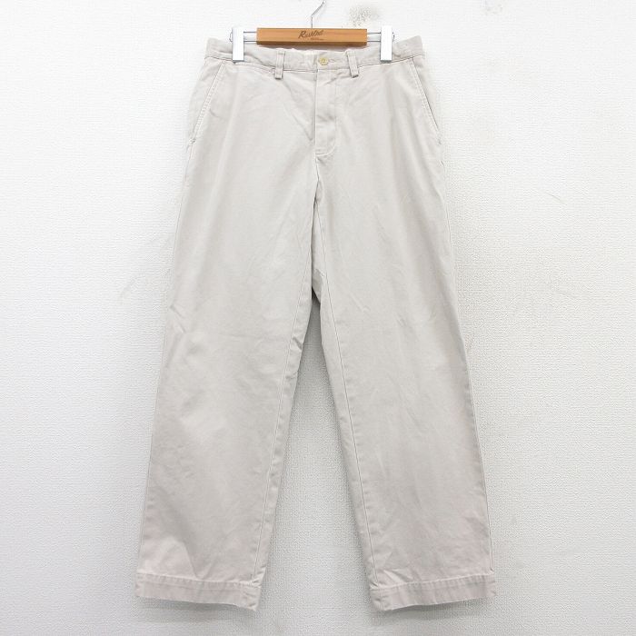 W32★古着 ラルフローレン Ralph Lauren ブランド チノ パンツ チノパン メンズ 90年代 90s ワンポイントロゴ PRESTON コットン 薄グレー 25mar12 中古 ボトムス ロング