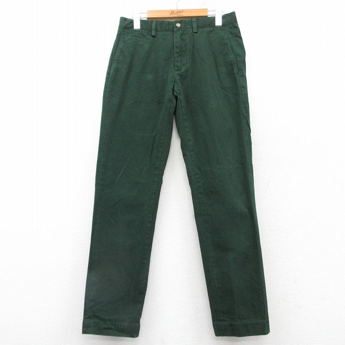 W30★古着 ラルフローレン Ralph Lauren ブランド パンツ メンズ コットン 緑 グリーン 25mar12 中古 ボトムス ロング