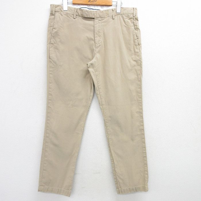 W34★古着 ラルフローレン Ralph Lauren ブランド パンツ メンズ 90年代 90s コットン ベージュ カーキ 25mar13 中古 ボトムス ロング