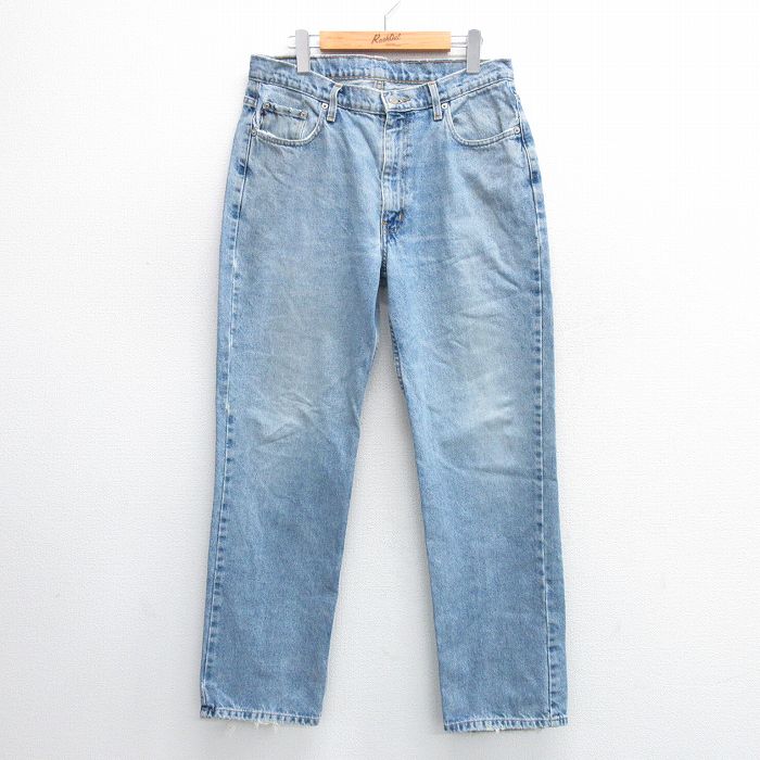 W31★古着 ラルフローレン Ralph Lauren ブランド ジーンズ メンズ 薄紺 ネイビー デニム 25mar13 中古 ボトムス ジーパン Gパン ロング パンツ