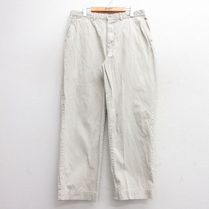 W36★古着 ラルフローレン Ralph Lauren ブランド チノ パンツ チノパン メンズ 90年代 90s コットン 薄ベージュ カーキ 25mar13 中古 ボトムス ロング