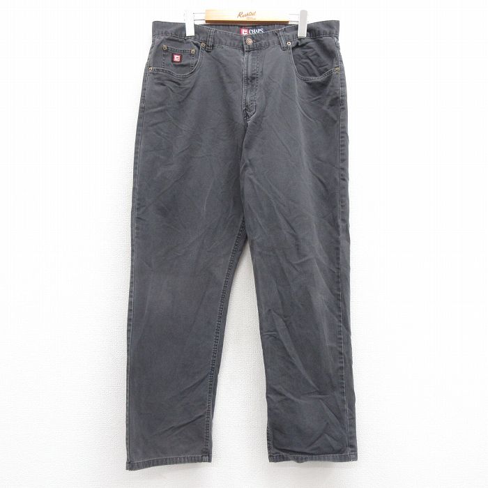 W36★古着 ラルフローレン Ralph Lauren チャップス ブランド パンツ メンズ 90年代 90s コットン 黒 ブラック 25mar14 中古 ボトムス ロング