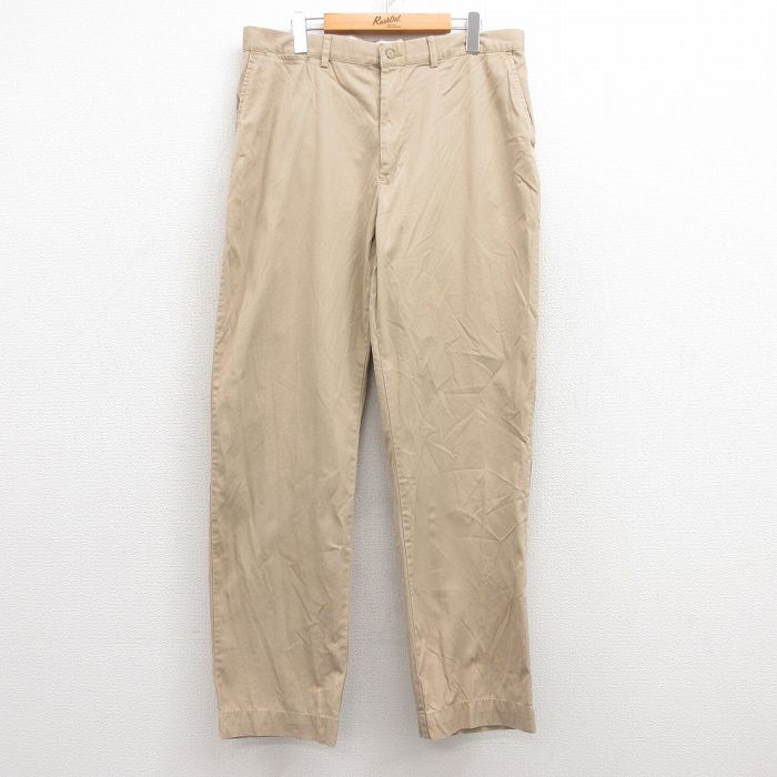 W36★古着 ラルフローレン Ralph Lauren ブランド チノ パンツ チノパン メンズ 90年代 90s コットン ベージュ カーキ 25mar14 中古 ボトムス ロング