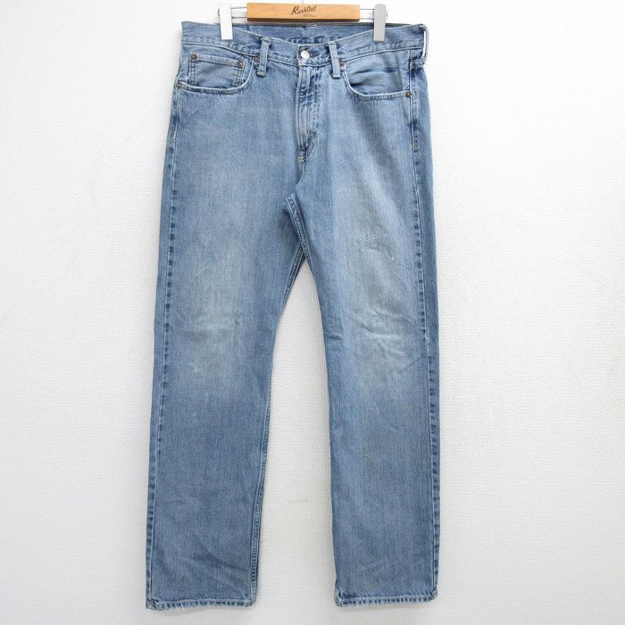 W34★古着 ラルフローレン Ralph Lauren ブランド ジーンズ メンズ コットン 薄紺 ネイビー デニム 25mar14 中古 ボトムス ジーパン Gパン ロング パンツ