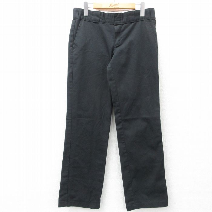 W32★古着 ディッキーズ Dickies ワーク パンツ メンズ 774 黒 ブラック 25mar14 中古 ボトムス ロング