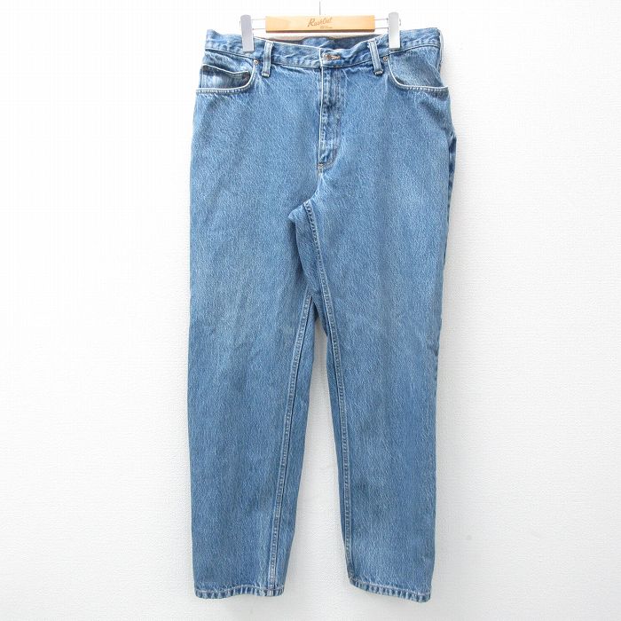 W33★古着 ランズエンド ジーンズ メンズ 紺 ネイビー デニム 25mar15 中古 ボトムス ジーパン Gパン ロング パンツ