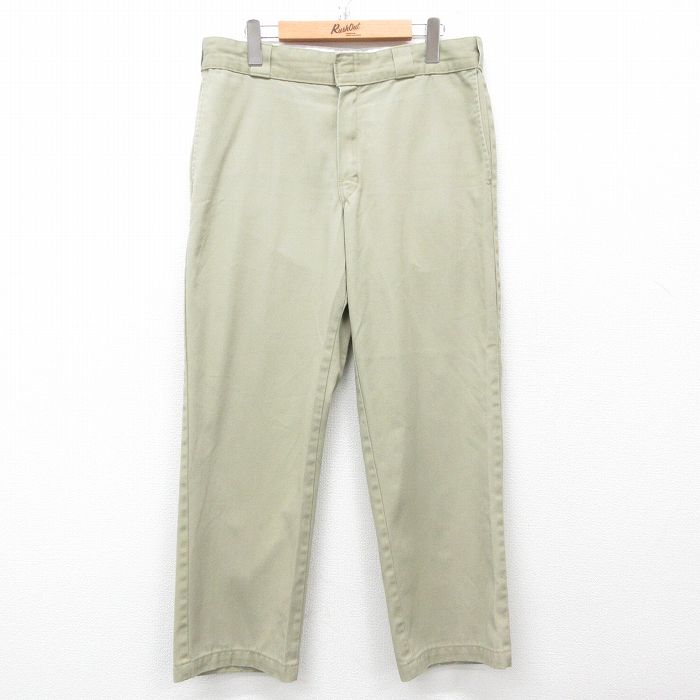W34★古着 ディッキーズ Dickies ワーク パンツ メンズ 874 ベージュ カーキ 25mar15 中古 ボトムス ロング