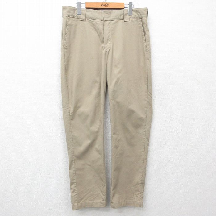 W35★古着 ディッキーズ Dickies ワーク パンツ メンズ ベージュ カーキ 25mar15 中古 ボトムス ロング