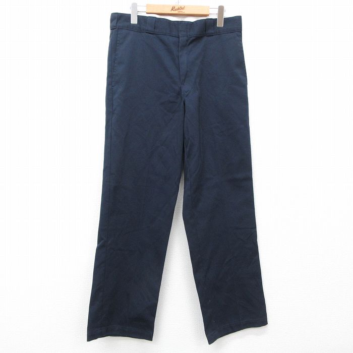 W34★古着 ディッキーズ Dickies ワーク パンツ メンズ 874 紺 ネイビー 25mar15 中古 ボトムス ロング