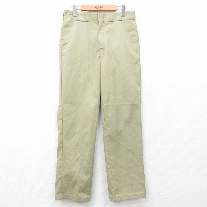 W32★古着 ディッキーズ Dickies ワーク パンツ メンズ 874 ベージュ カーキ 25mar15 中古 ボトムス ロング