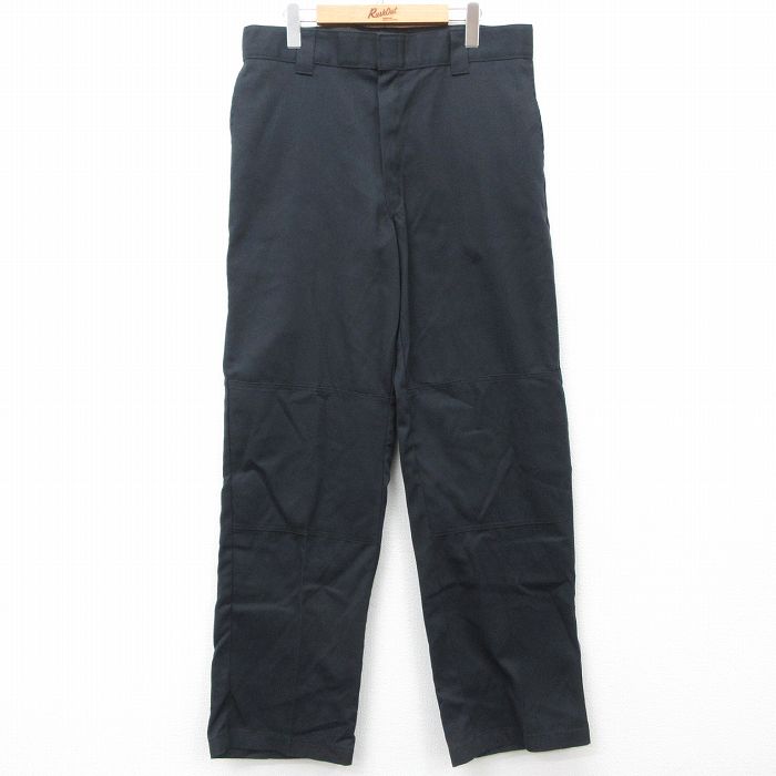 W35★古着 ディッキーズ Dickies ワーク パンツ メンズ 黒 ブラック 25mar15 中古 ボトムス ロング